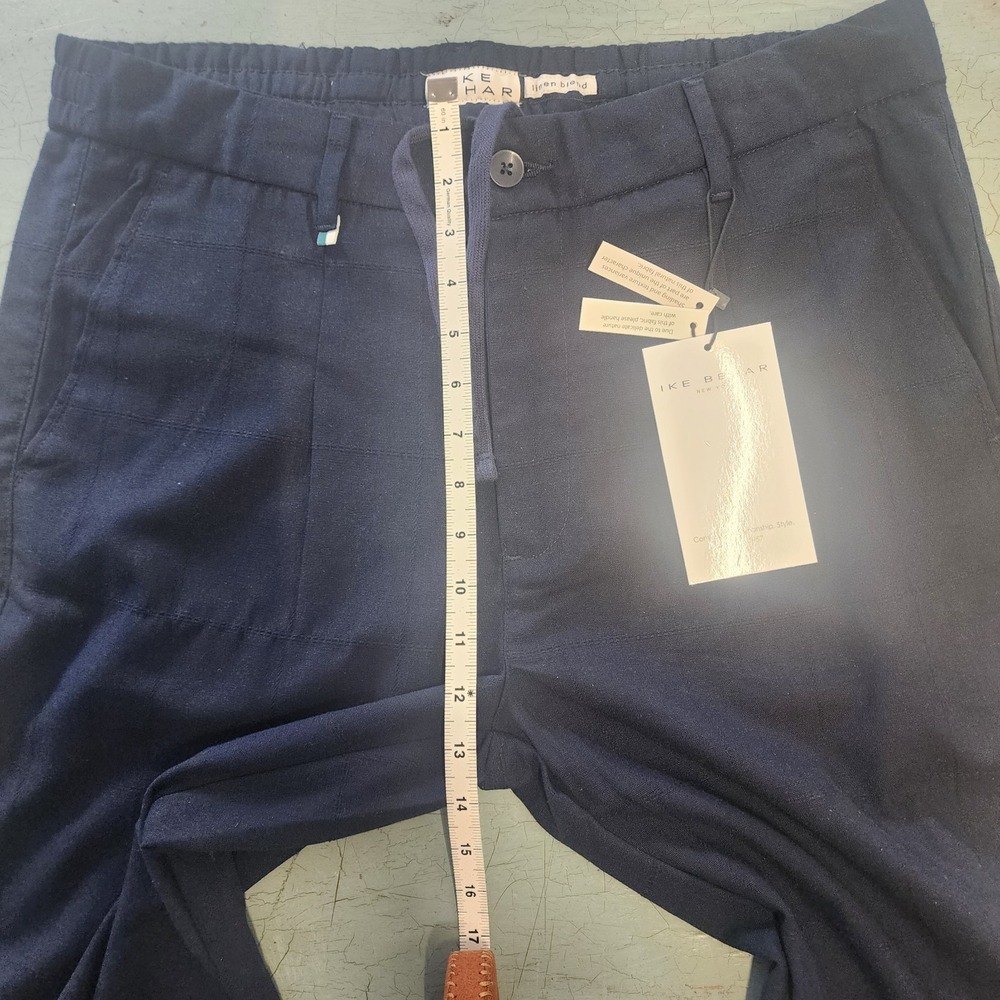 IKE BEHAR New York Pants Mens L Linen Blend Drawstring Regular‎ Fit Blue $115 - Picture 9 of 12